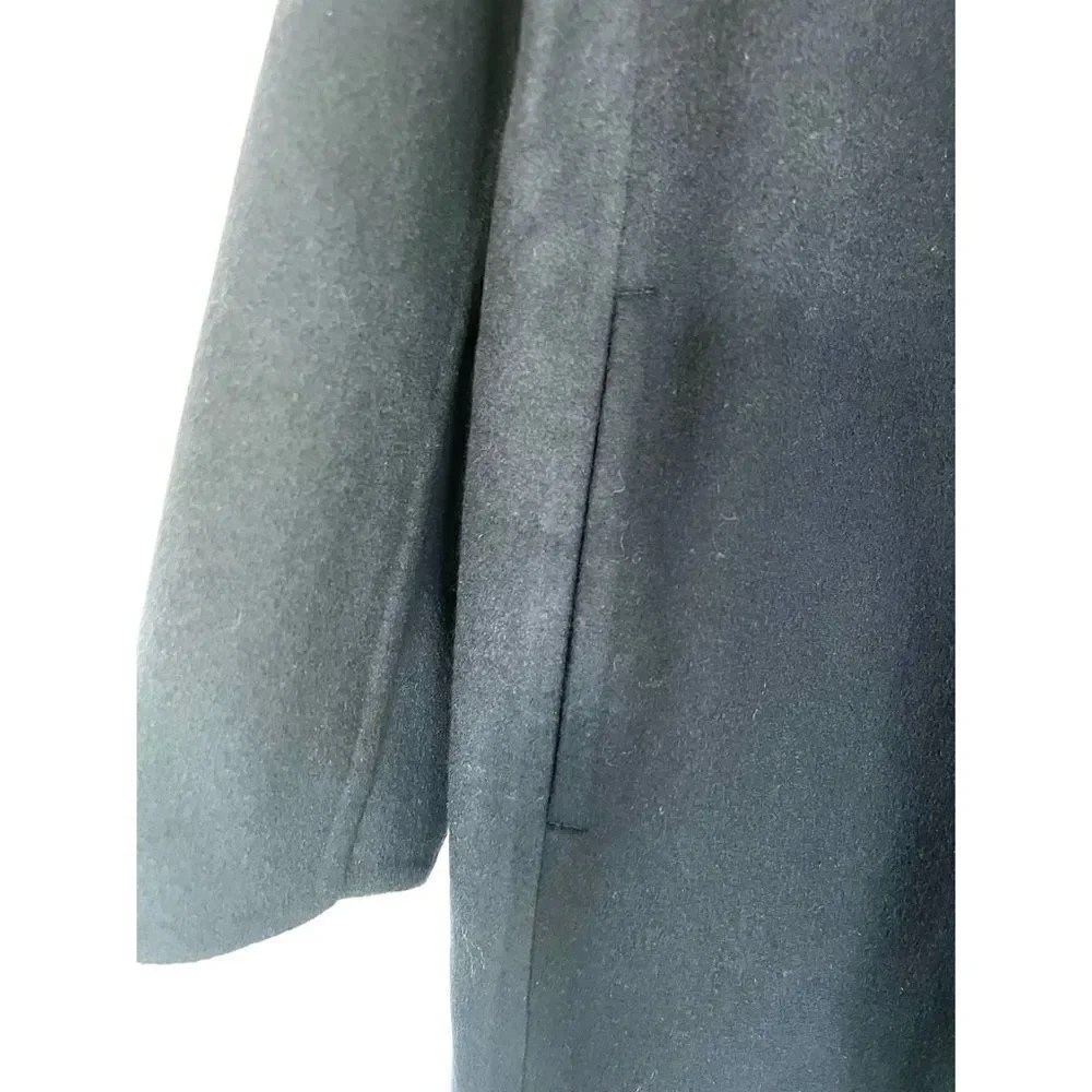 Vince single-breasted fitted wool blend coat Navy